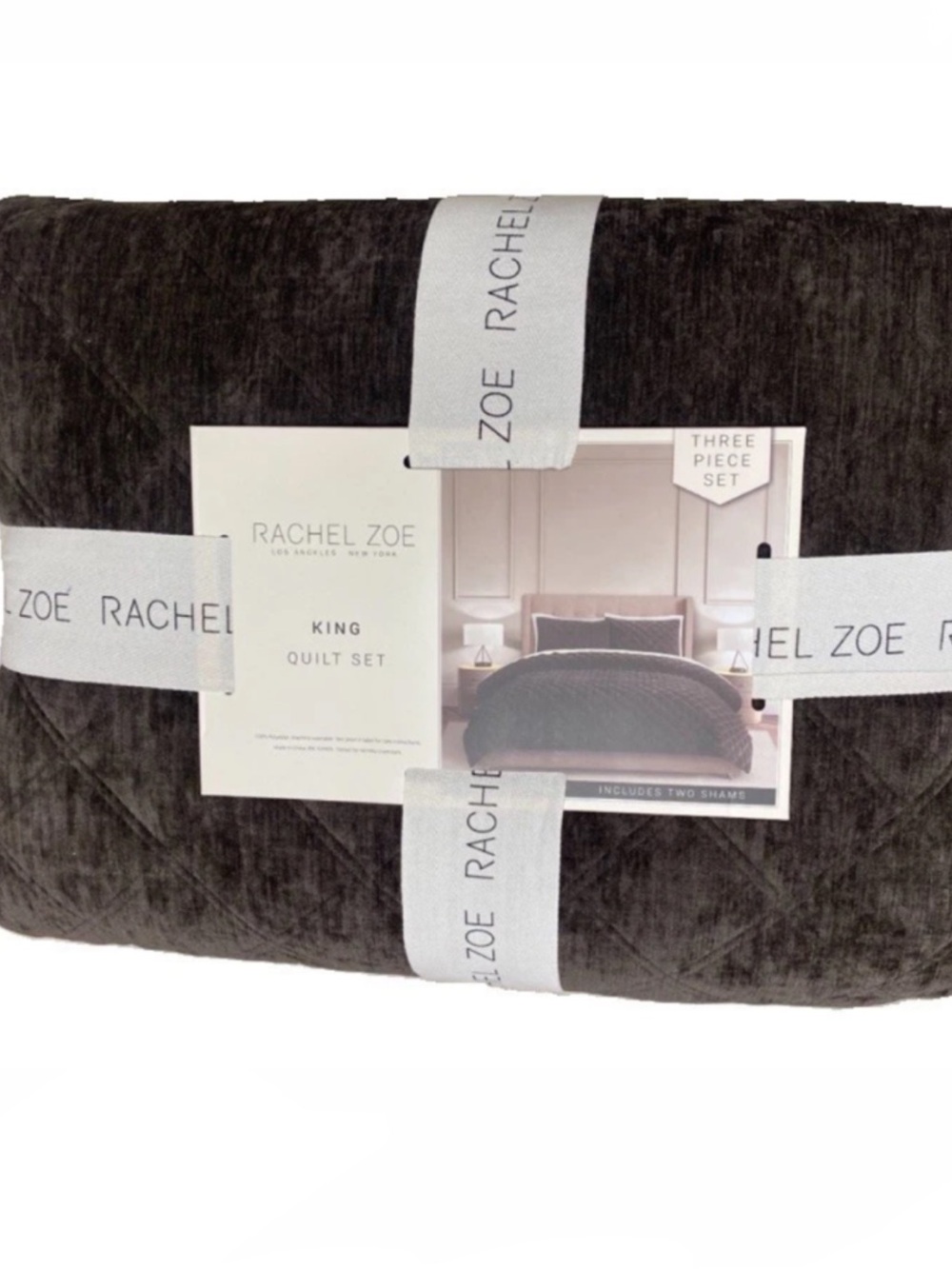 Rachel Zoe King Brown Quilt Set 106”x92”